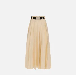 Elisabetta Franchi Skirts|Circle skirt in lightweight technical nylon Cream