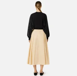 Elisabetta Franchi Skirts|Circle skirt in lightweight technical nylon Cream