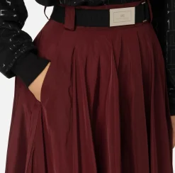 Elisabetta Franchi Skirts|Circle skirt in lightweight technical nylon RougeNoir