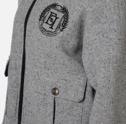Elisabetta Franchi Coats And Jackets|Cloth fabric jacket with hood HeatherGrey