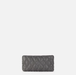 Elisabetta Franchi Clutch|Clutch bag in embossed fabric with chain shoulder strap Steel