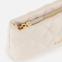 Elisabetta Franchi Clutch|Clutch bag in embossed fabric with chain shoulder strap Latex