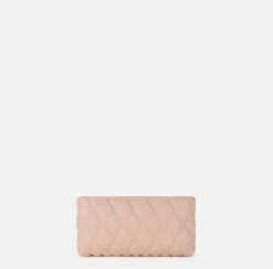 Elisabetta Franchi Clutch|Clutch bag in embossed fabric with chain shoulder strap Nude