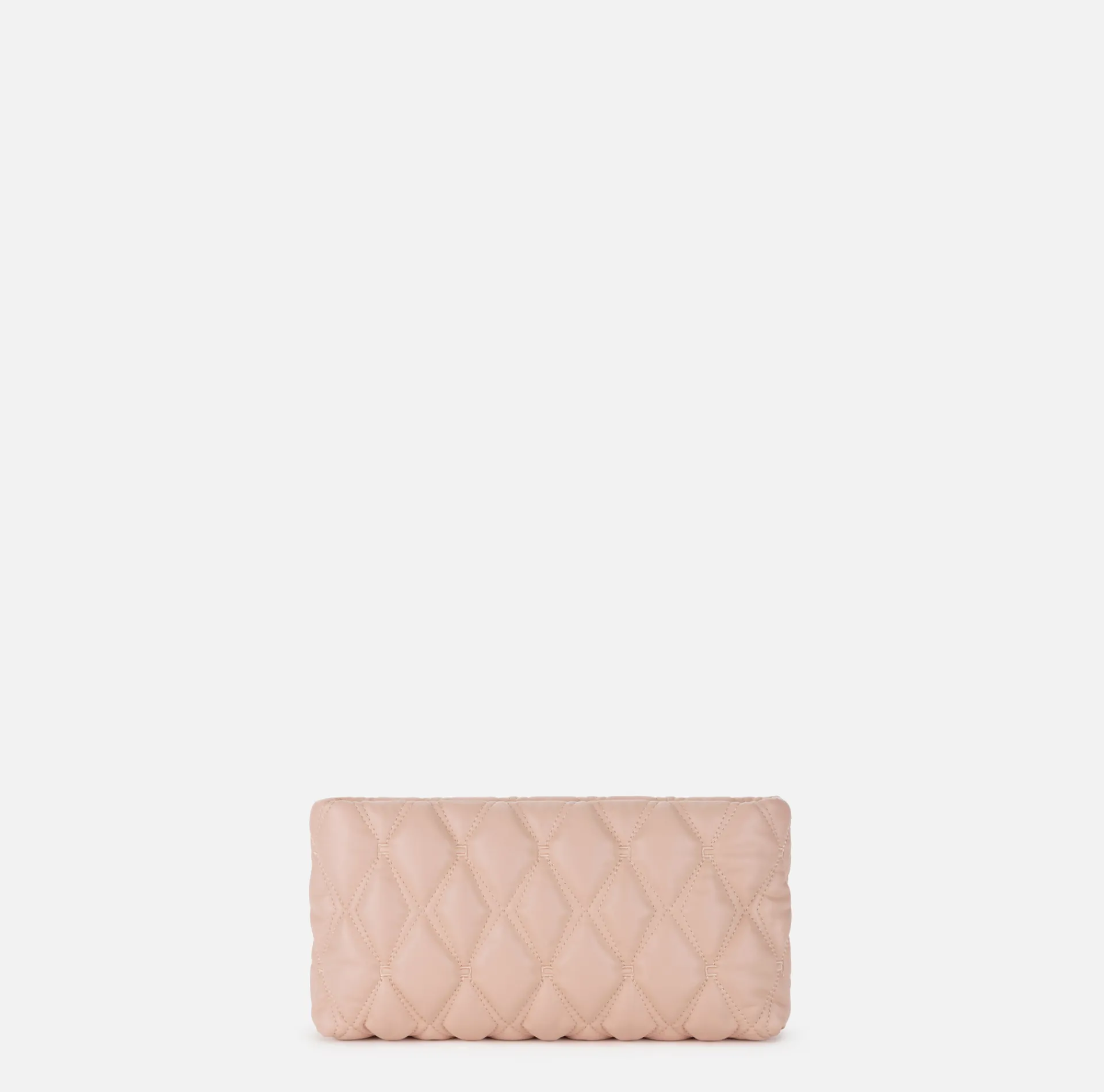 Elisabetta Franchi Clutch|Clutch bag in embossed fabric with chain shoulder strap Nude