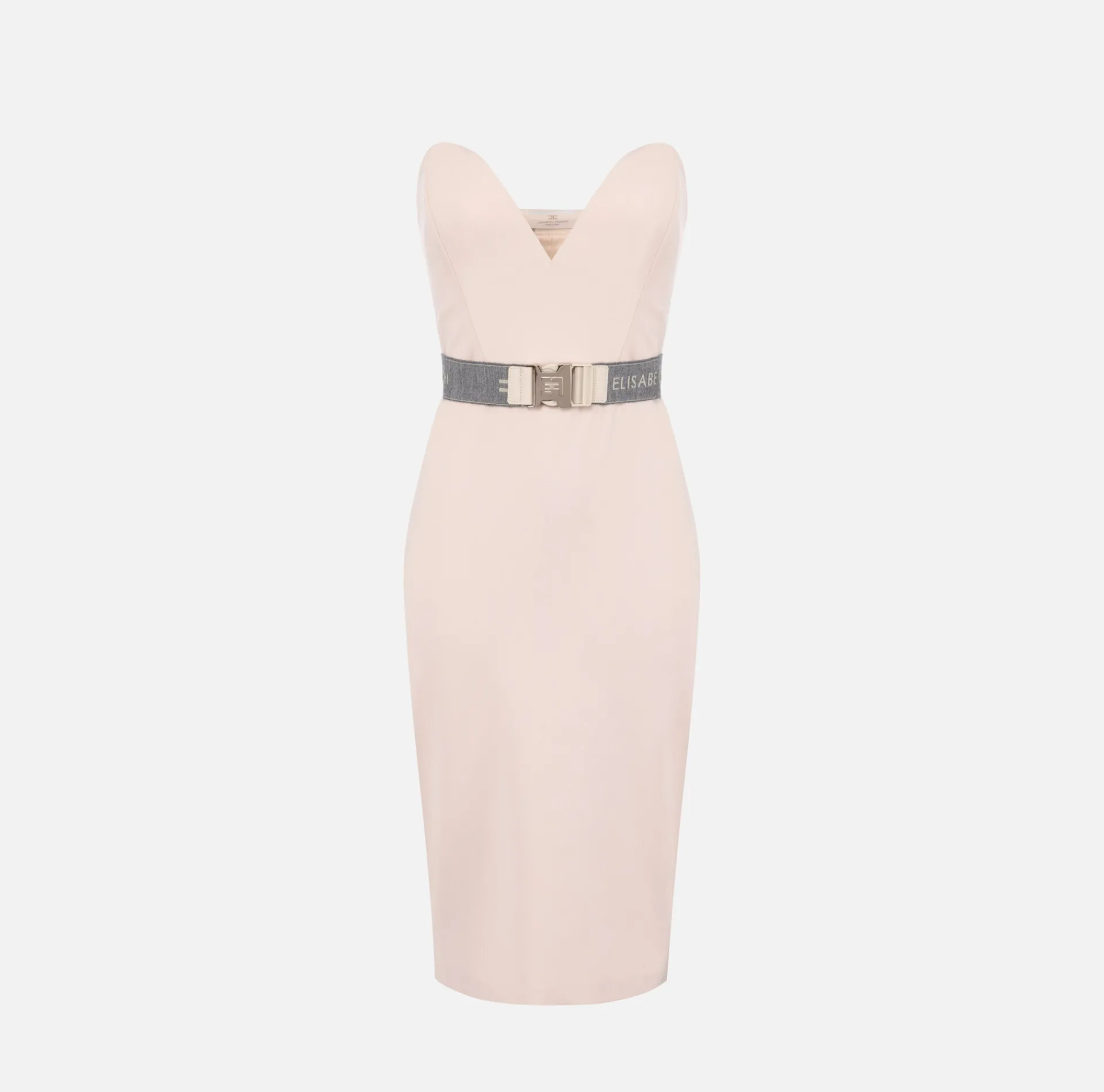 Elisabetta Franchi Dresses|Midi Dresses|Cool wool midi dress with belt Latex