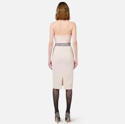 Elisabetta Franchi Dresses|Midi Dresses|Cool wool midi dress with belt Latex