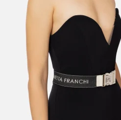 Elisabetta Franchi Dresses|Midi Dresses|Cool wool midi dress with belt Black