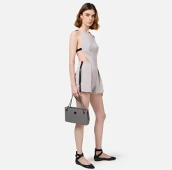 Elisabetta Franchi Jumpsuits|Cool wool romper suit with logoed elastic band Pearl