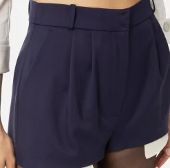 Elisabetta Franchi Trousers And Shorts|Cool wool shorts with visible pocket lining Navy