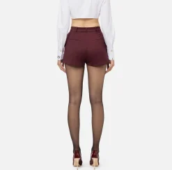 Elisabetta Franchi Trousers And Shorts|Cool wool shorts with visible pocket lining RougeNoir