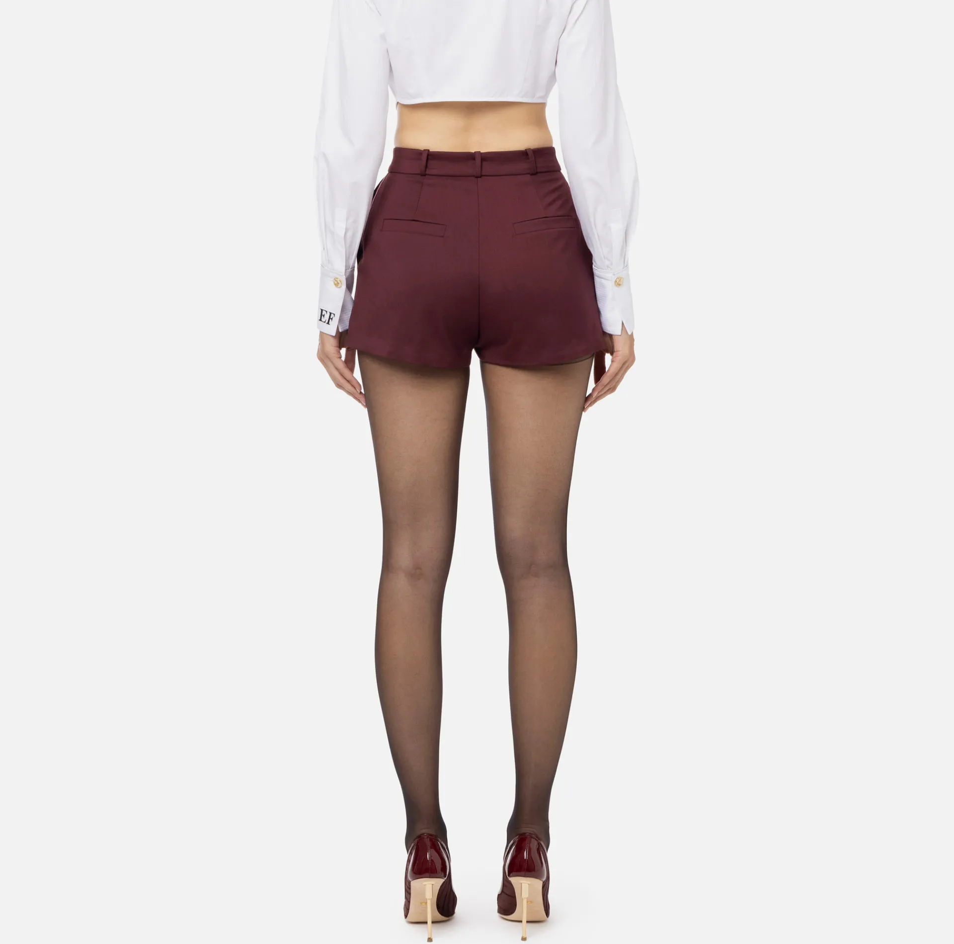Elisabetta Franchi Trousers And Shorts|Cool wool shorts with visible pocket lining RougeNoir