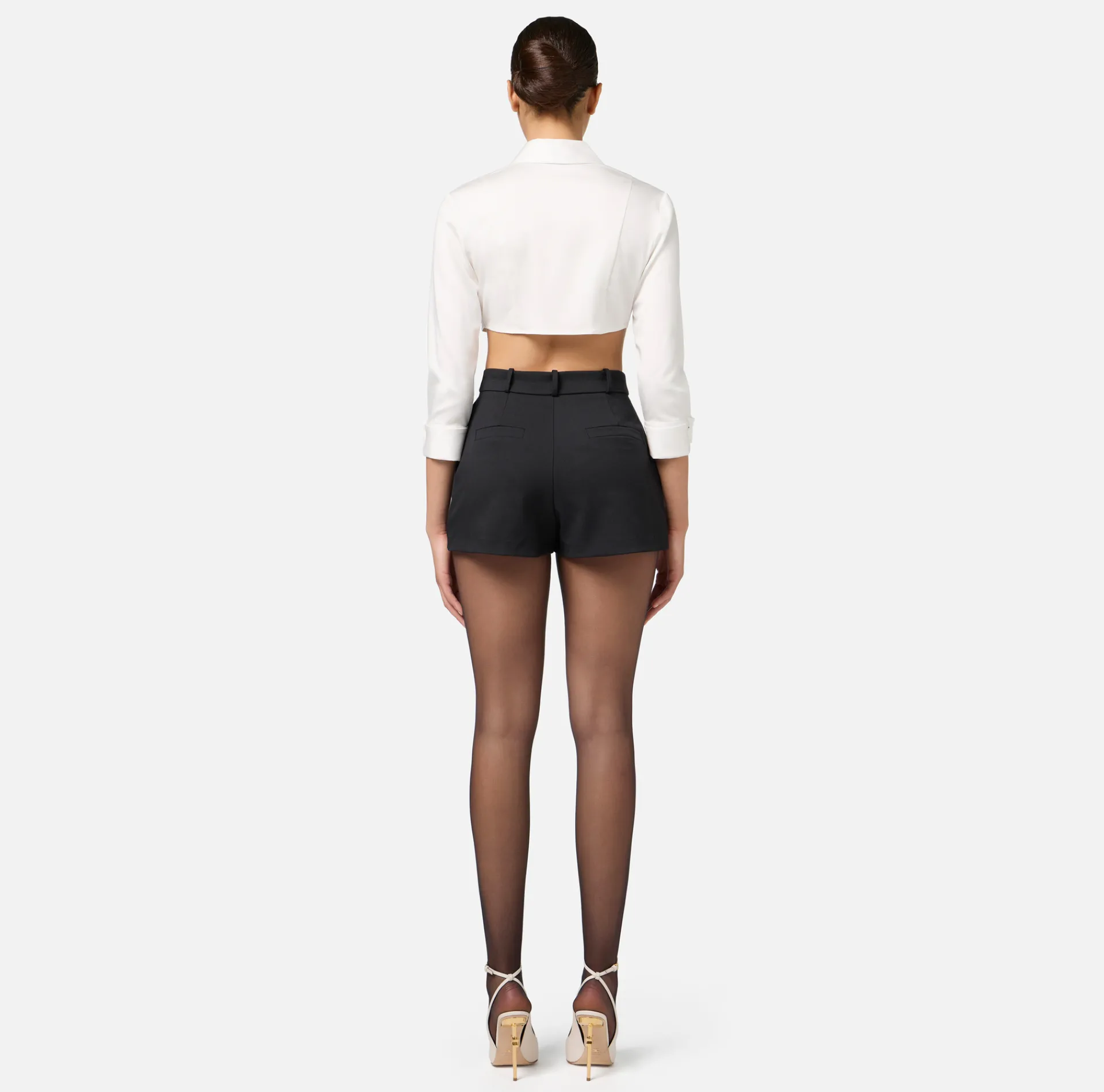 Elisabetta Franchi Trousers And Shorts|Cool wool shorts with visible pocket lining Black