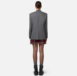 Elisabetta Franchi Jackets And Trench Coats|Cool wool single-breasted jacket with patch