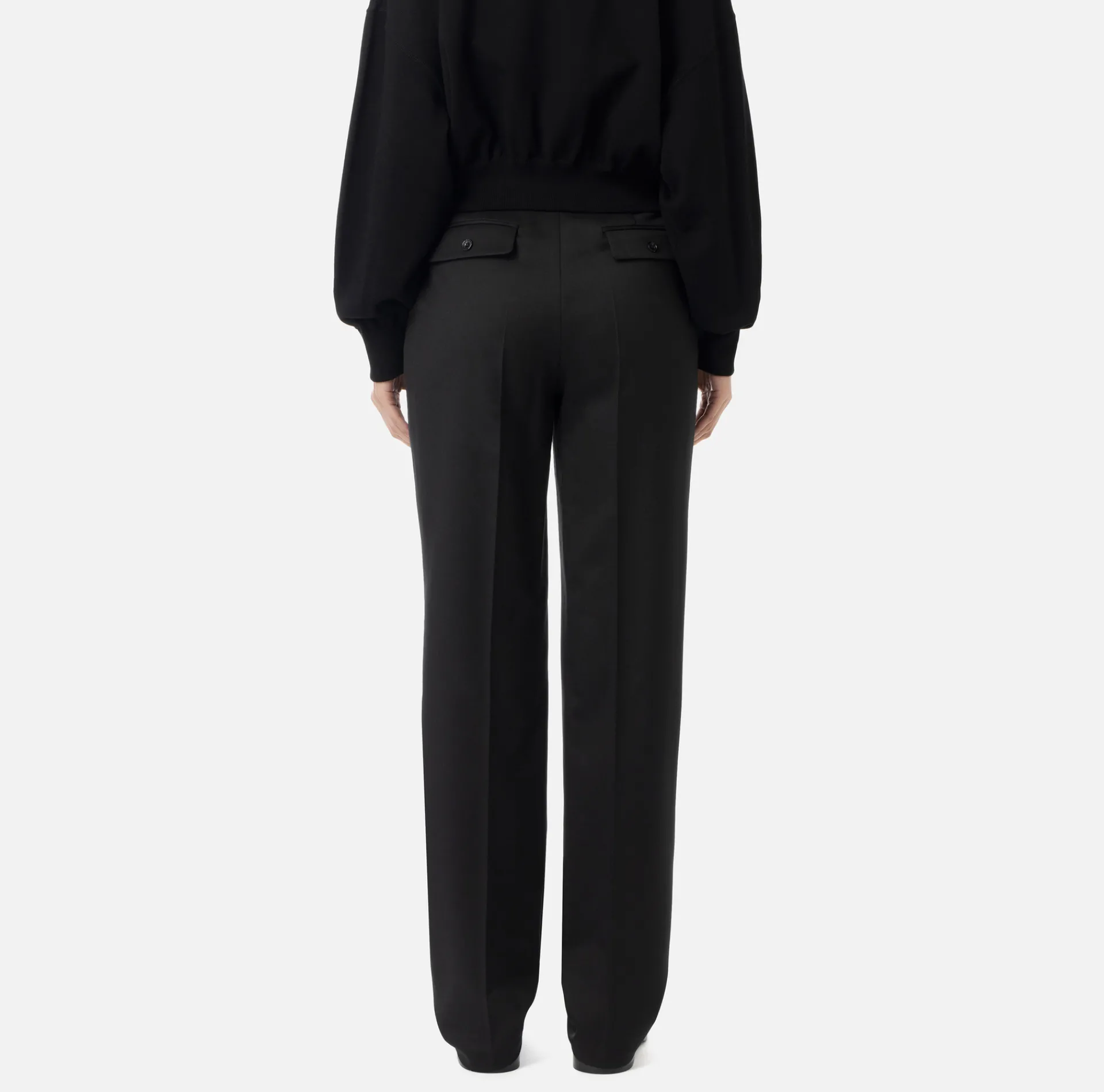 Elisabetta Franchi Trousers And Shorts|Tailleur|Cool wool trousers with darts Black