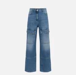 Elisabetta Franchi Jeans|Cotton cargo jeans LightBlue