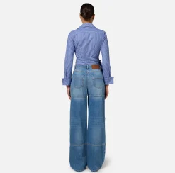 Elisabetta Franchi Jeans|Cotton cargo jeans LightBlue