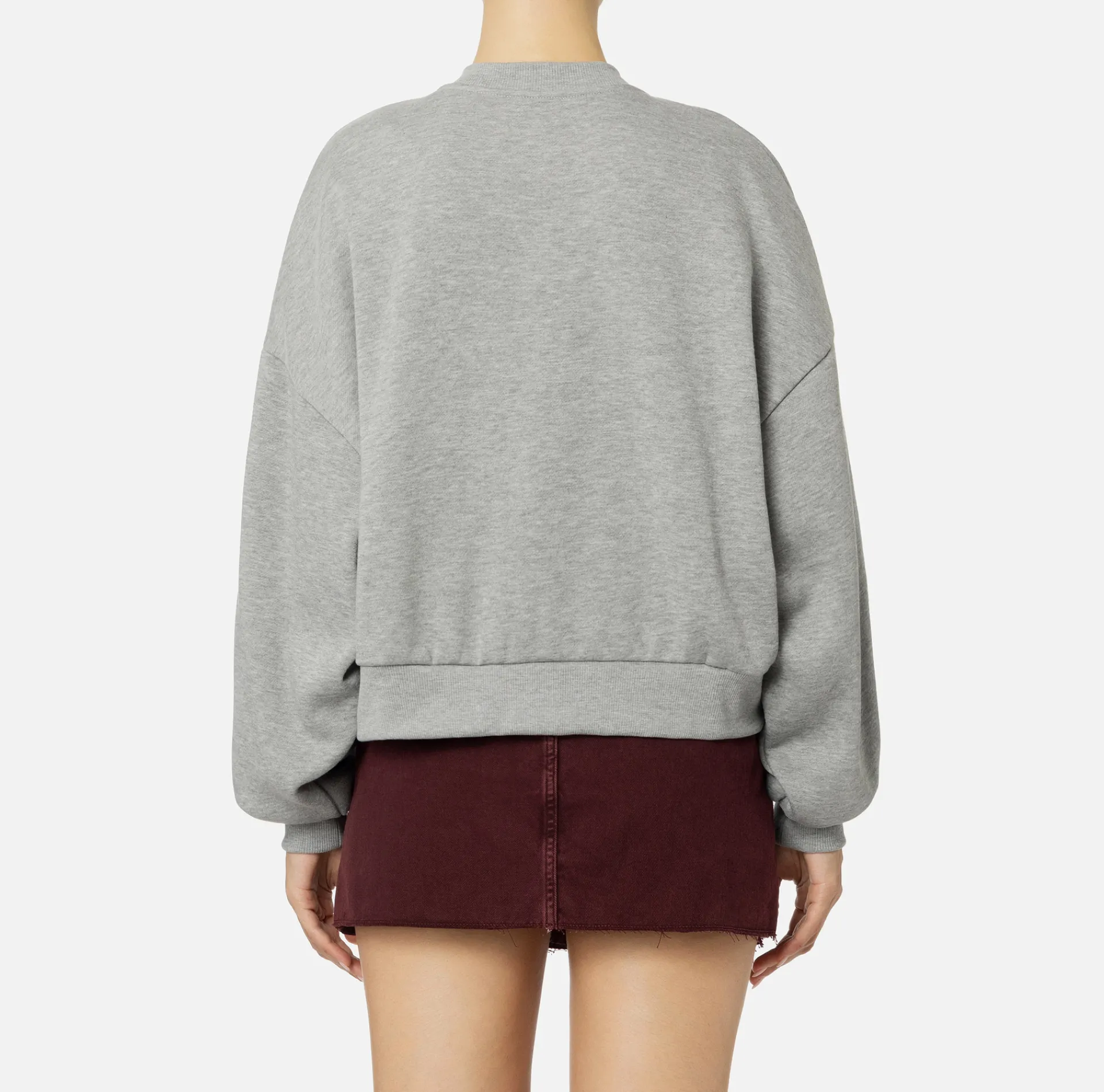 Elisabetta Franchi Knitwear And Sweatshirts|Cotton cropped sweatshirt with college logo HeatherGrey