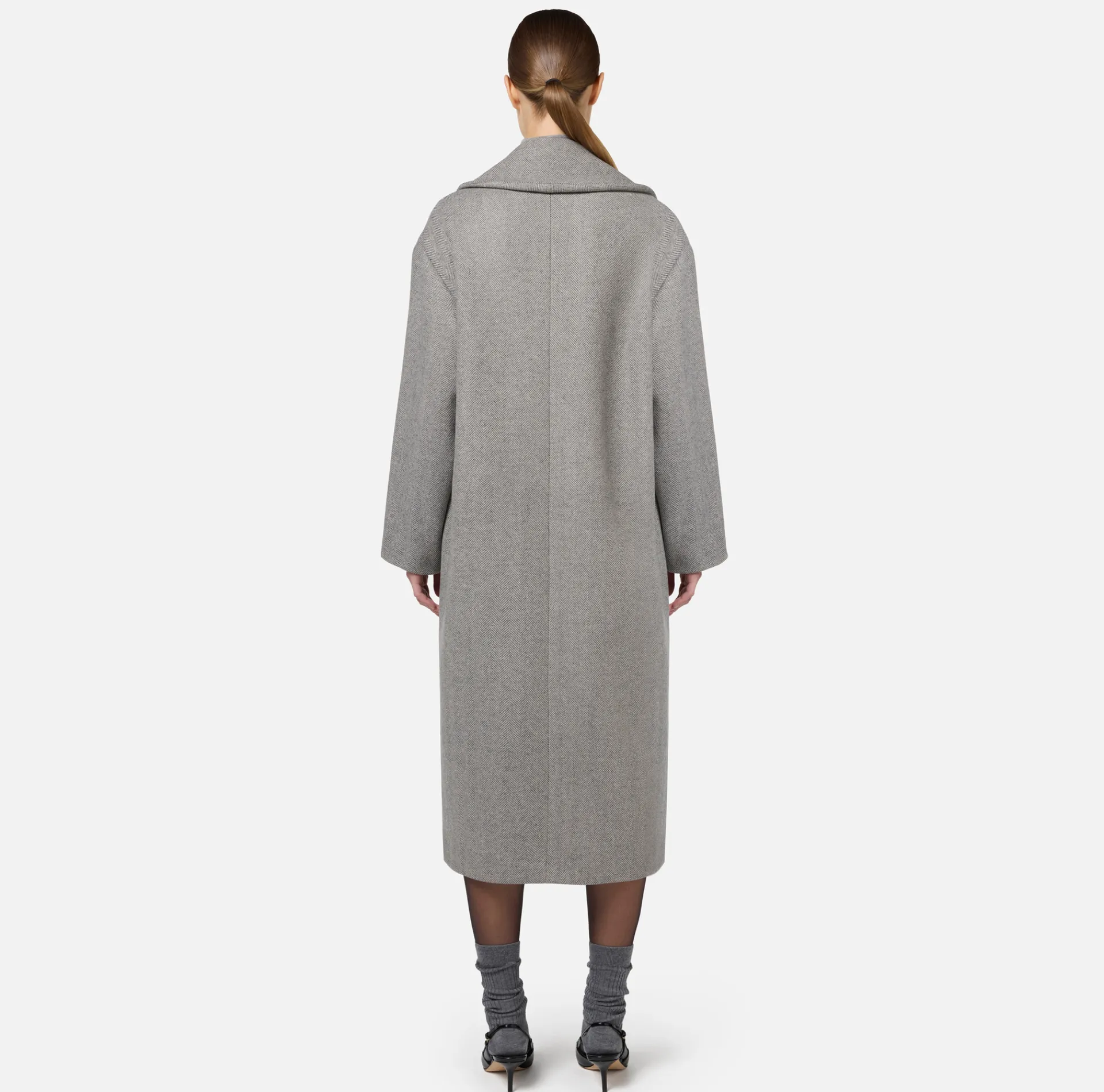 Elisabetta Franchi Coats And Jackets|Cotton double-breasted oversized coat with emblem