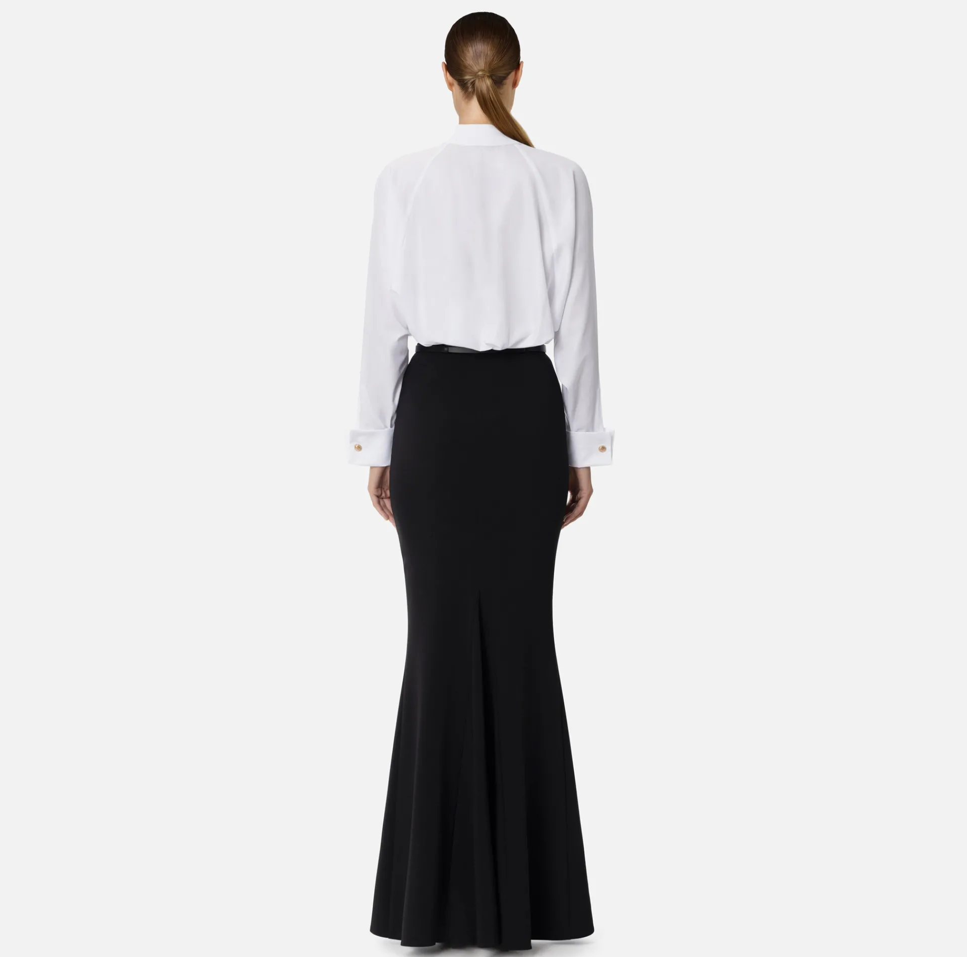 Elisabetta Franchi Shirts And Blouses|Cotton poplin shirt with gathers and logo emblem White