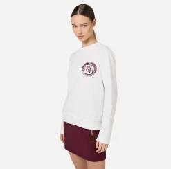 Elisabetta Franchi Knitwear And Sweatshirts|Cotton sweatshirt with emblem embroidery Ivory