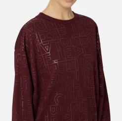 Elisabetta Franchi Knitwear And Sweatshirts|Cotton sweatshirt with lettering RougeNoir