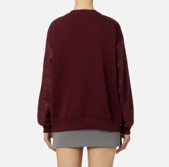 Elisabetta Franchi Knitwear And Sweatshirts|Cotton sweatshirt with lettering RougeNoir