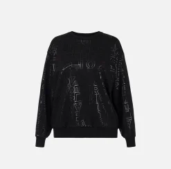 Elisabetta Franchi Knitwear And Sweatshirts|Cotton sweatshirt with lettering Black