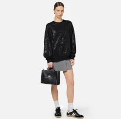 Elisabetta Franchi Knitwear And Sweatshirts|Cotton sweatshirt with lettering Black