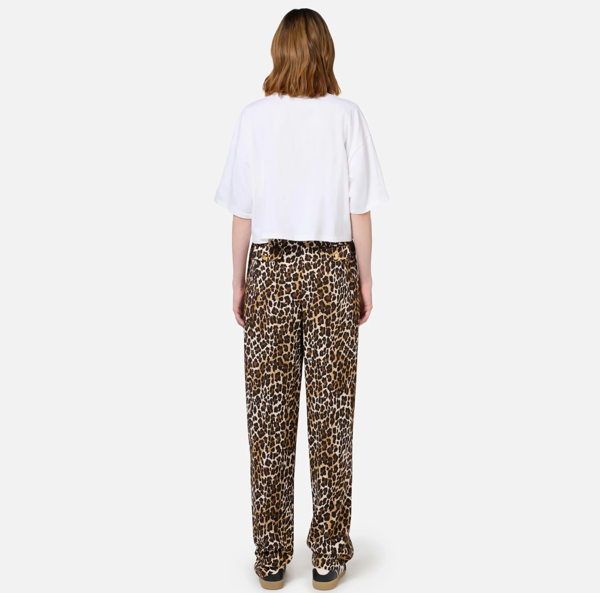 Elisabetta Franchi Top And T-Shirts|Cropped jersey T-shirt with logo Chalk