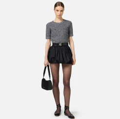 Elisabetta Franchi Knitwear And Sweatshirts|Cropped top in bouclé wool with embroidery