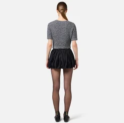 Elisabetta Franchi Knitwear And Sweatshirts|Cropped top in bouclé wool with embroidery