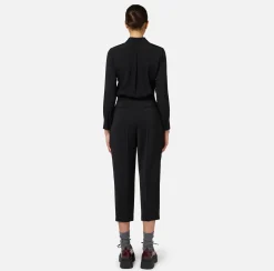 Elisabetta Franchi Trousers And Shorts|Cropped trousers in stretch cool wool with darts Black