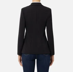Elisabetta Franchi Jackets And Trench Coats|Crêpe blazer with peak lapels Black