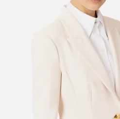 Elisabetta Franchi Jackets And Trench Coats|Crêpe blazer with peak lapels Butter