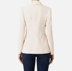 Elisabetta Franchi Jackets And Trench Coats|Crêpe blazer with peak lapels Butter
