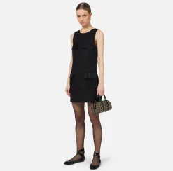 Elisabetta Franchi Mini Dresses|Dresses|Crêpe boxy mini-dress with pockets Black