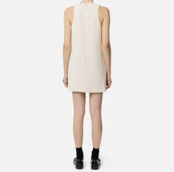 Elisabetta Franchi Mini Dresses|Dresses|Crêpe boxy mini-dress with necklace Butter