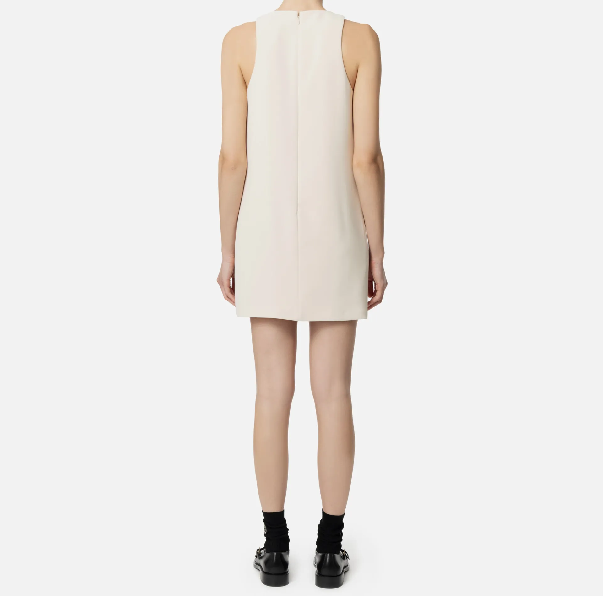 Elisabetta Franchi Mini Dresses|Dresses|Crêpe boxy mini-dress with necklace Butter