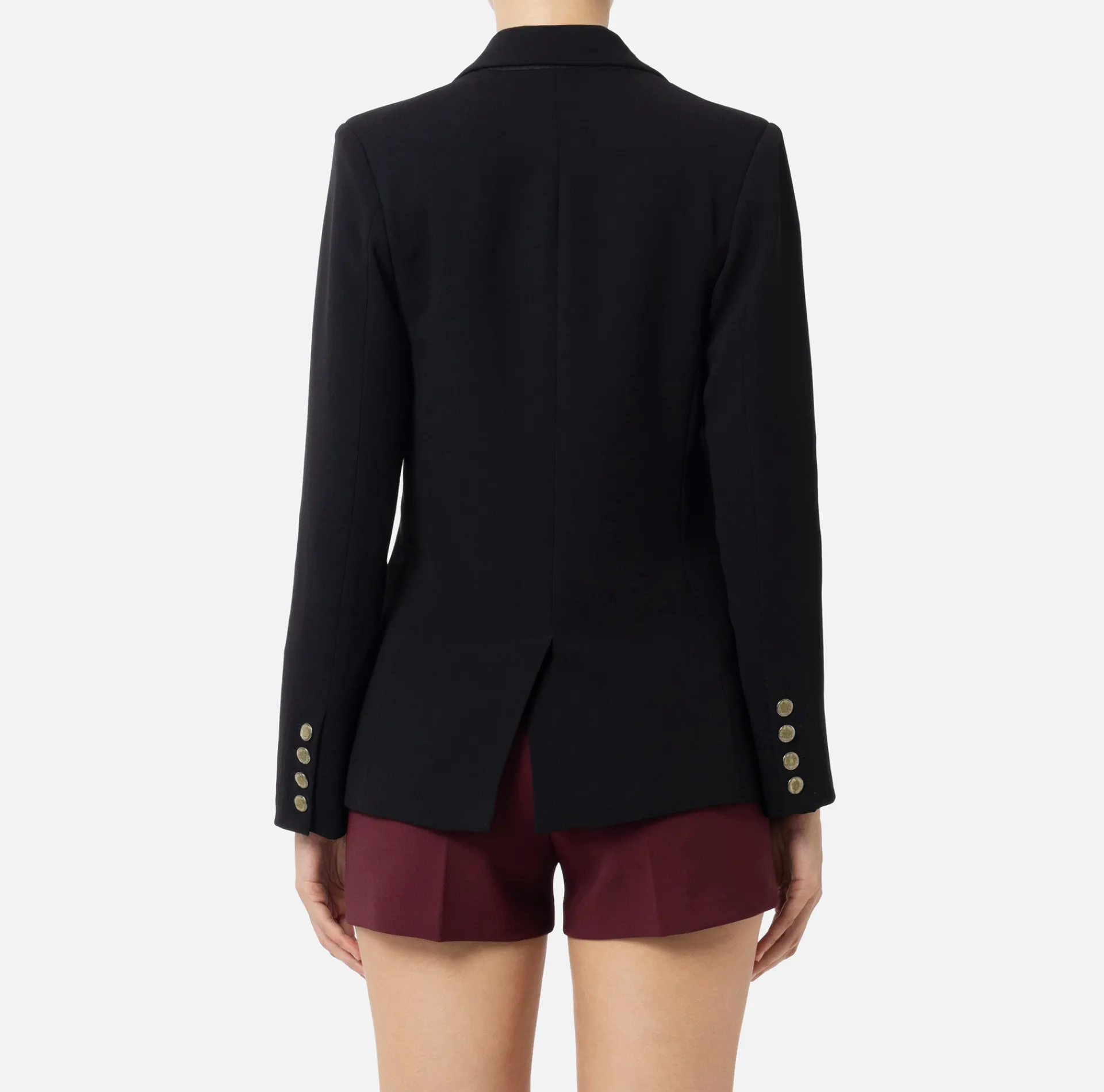 Elisabetta Franchi Jackets And Trench Coats|Crêpe jacket with patch Black