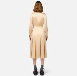 Elisabetta Franchi Midi Dresses|Dresses|Crêpe shirt-dress with pockets Cream