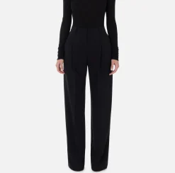 Elisabetta Franchi Trousers And Shorts|Crêpe trousers with darts Black