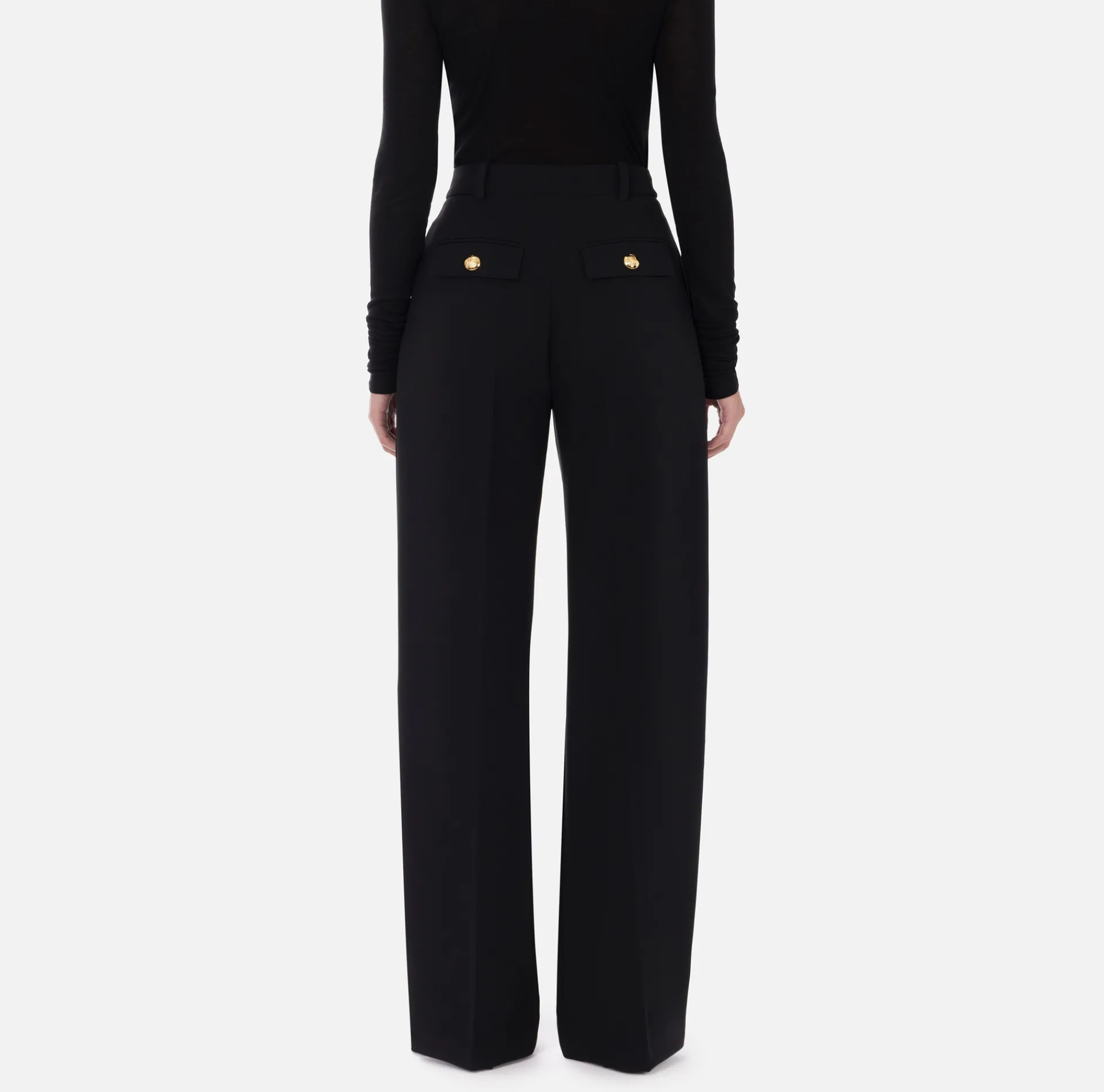 Elisabetta Franchi Trousers And Shorts|Crêpe trousers with darts Black