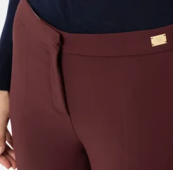 Elisabetta Franchi Trousers And Shorts|Crêpe trousers with slits RougeNoir