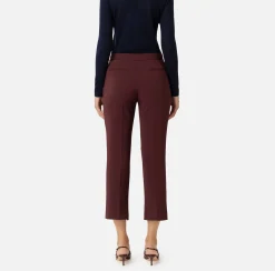 Elisabetta Franchi Trousers And Shorts|Crêpe trousers with slits RougeNoir