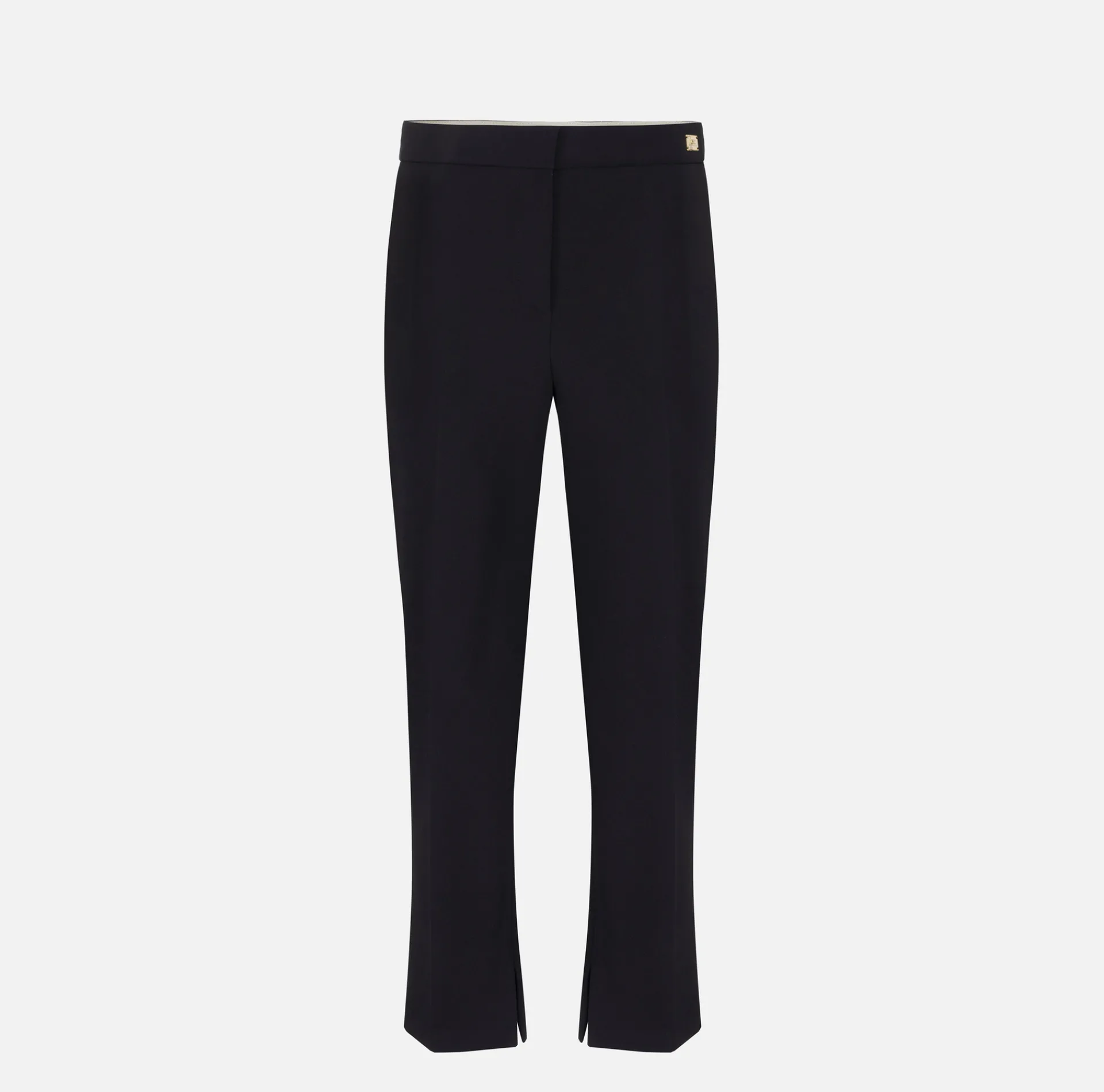 Elisabetta Franchi Trousers And Shorts|Crêpe trousers with slits Black
