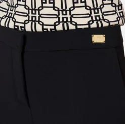 Elisabetta Franchi Trousers And Shorts|Crêpe trousers with slits Black