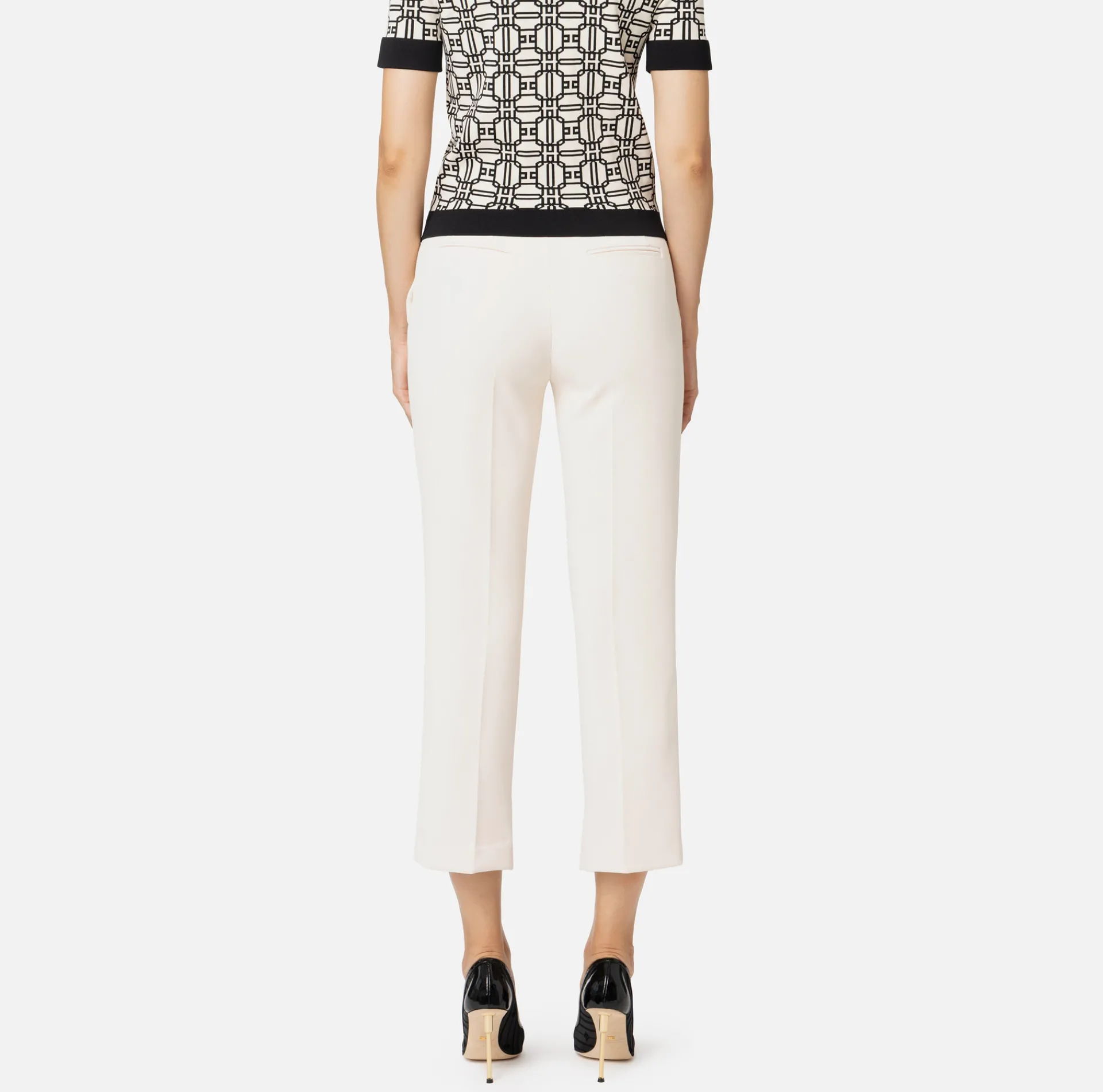 Elisabetta Franchi Trousers And Shorts|Crêpe trousers with slits Butter