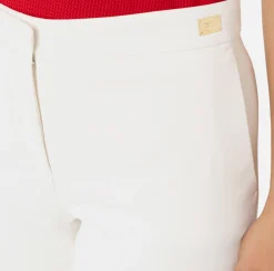 Elisabetta Franchi Trousers And Shorts|Crêpe trousers with slits Ivory