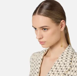 Elisabetta Franchi Jewelry|Cube Earrings YellowGold