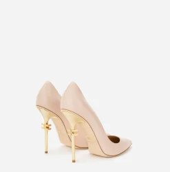 Elisabetta Franchi Pumps|Décolleté With Branded Heel Nude